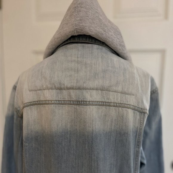 Sun + Stone Light Faded Blue Denim Jean Jacket Mens Acid Wash Trucker Streetwear - Picture 5 of 14